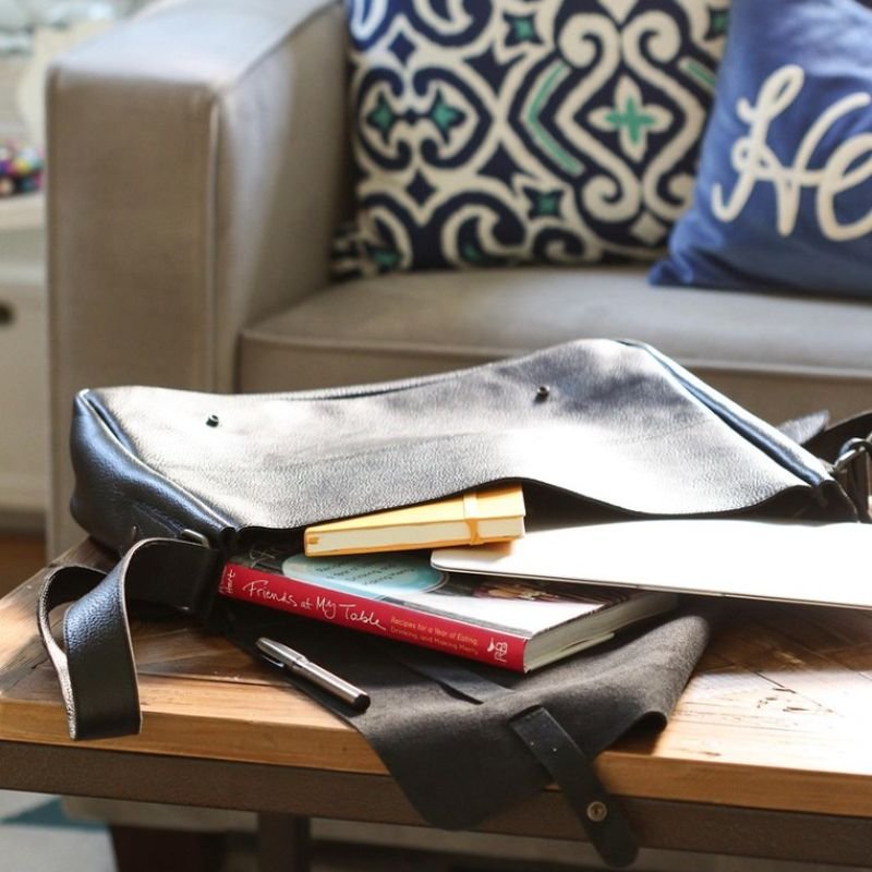 Leather Messenger Laptop Bag